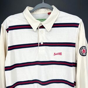 Vintage Players League Mens Long Sleeve Rugby Shirt Striped Size L Y2K Blokecore